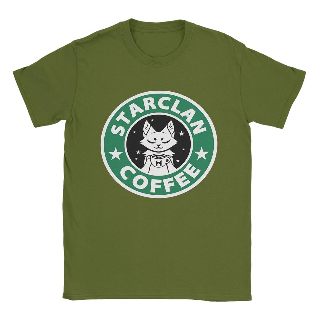 Streetwear TShirt Summer StarClan Coffee Leisure TShirts Samurai Cat Cotton Tee Shirt for Unisex Y2K Wholesale Short Sleeve Tees