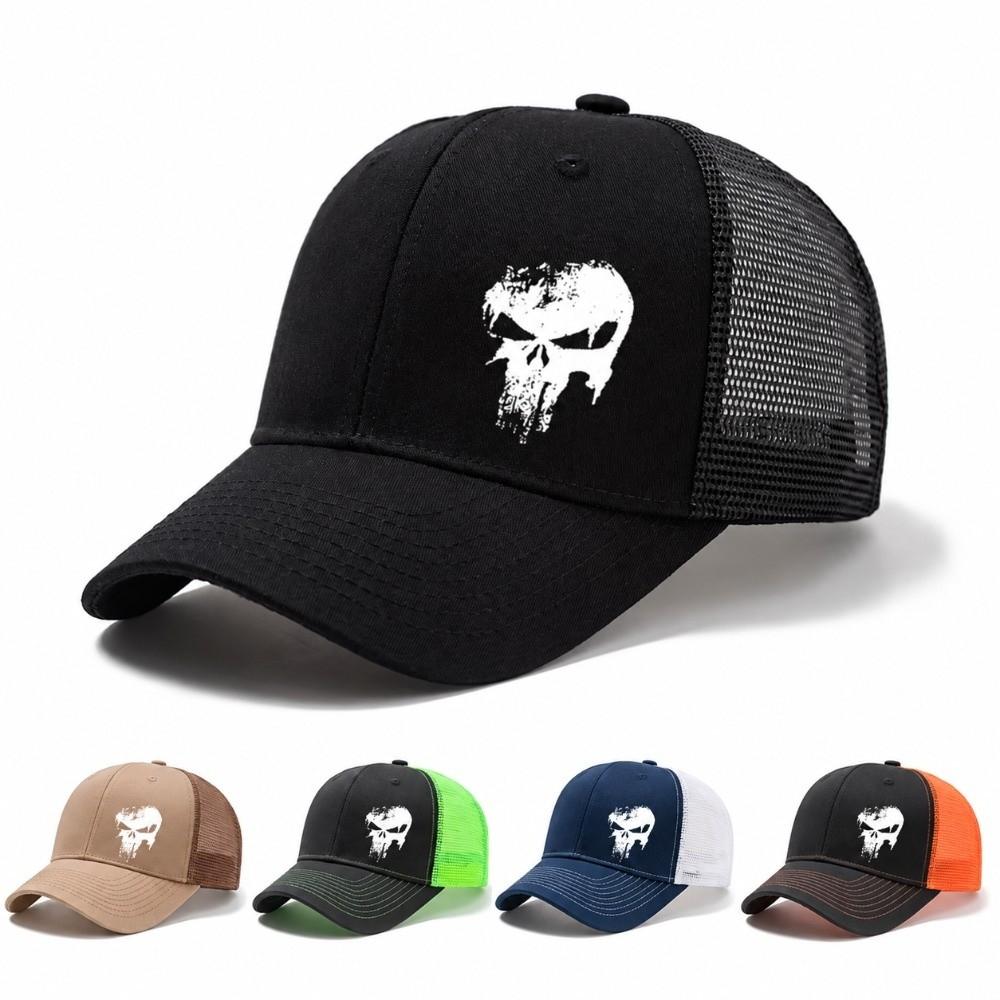 Berretto Stampato Unisex in Rete con Visiera Curva Cappellino da Baseball Classico per Esterno Estivo