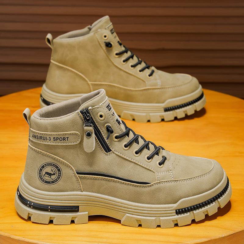 

Men s High Top Denim Boots Casual Sports Shoes and Fashionable Men s Boots 39 хакі