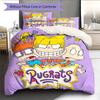 Rugrats  Pattern Bedding Quilt Set  Home Decoration  Gift (1 * Duvet Cover + 2 * Pillowcase  Without Core)