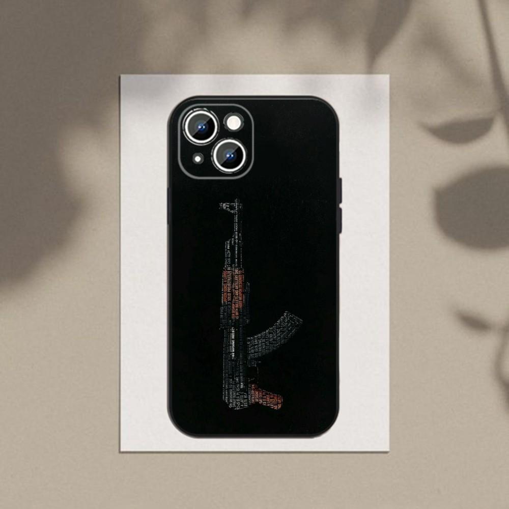 Ak-47 King of Guns Phone Case Phone Case For Apple iPhone 15,14,13,12,11,XS,XR,X,8,7,Pro,Max,Plus,mini Silicone Black Cover