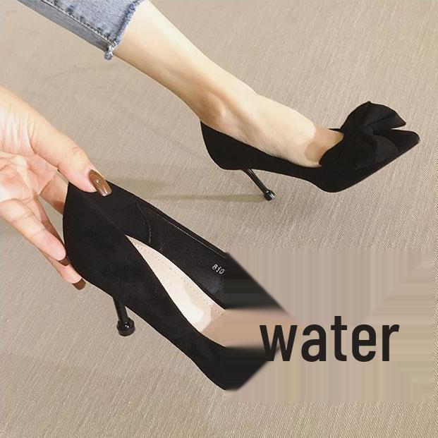 Saf Seksi Stiletto Topuklu Ayakkabılar: 2023 Kadın Çok Yönlü Fiyonklu Yüksek Topuklu Ayakkabılar Etekler İçin, Rahat Kalıp