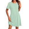 Women's Fashion Casual Color Round Neck Short Sleeve Short Dress