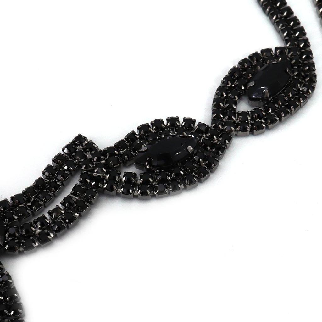 European & American Rhinestone Elastic Hair Tie & Tassel Gatsby Headband for Prom & Party