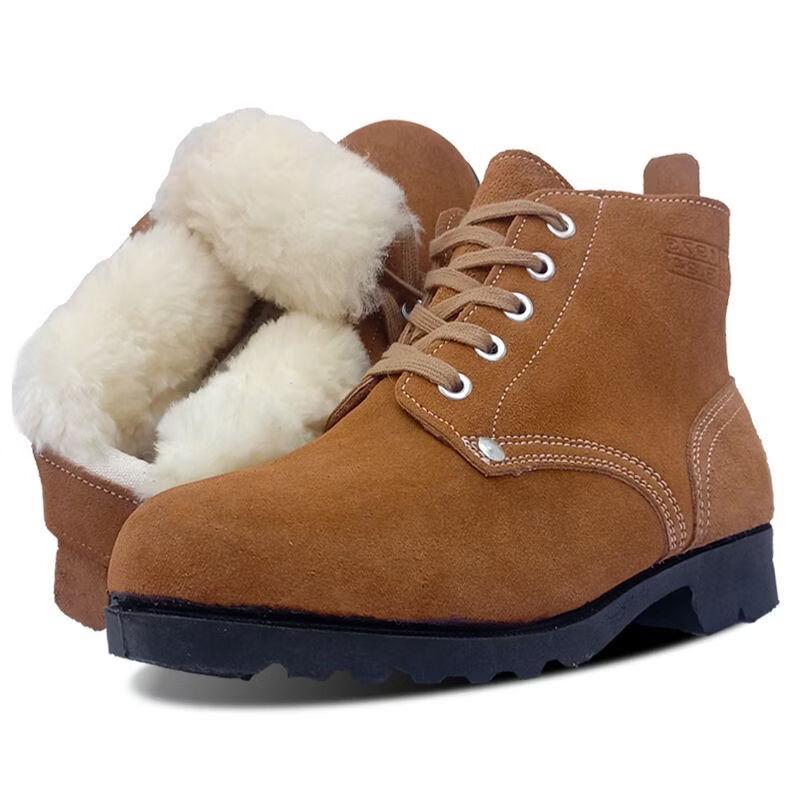 Men's Winter Shearling Work Safety Snow Boots