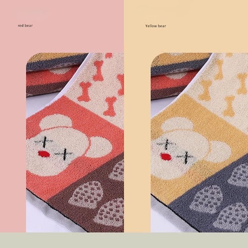 Cotton Towel Yarn-dyed Jacquard Cartoon Bear Thickened Soft Absorbent Adult Facial Wash Household Facial Towel Gift