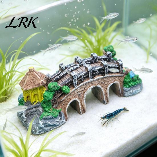 Resin Landscape Decor Aquarium Bridge Ornament, Arch Miniature Fish Tank Decor, Ornament Mini Model for Terrarium, Fairy Garden Accessories
