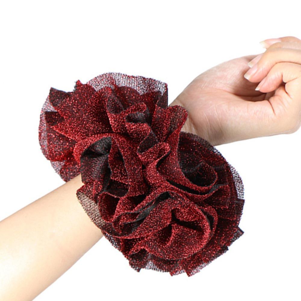 Golden Velvet Elastic Shiny Velvet Fabric Hair Ring Fabric Art Elastic Rubber Bands  Hair