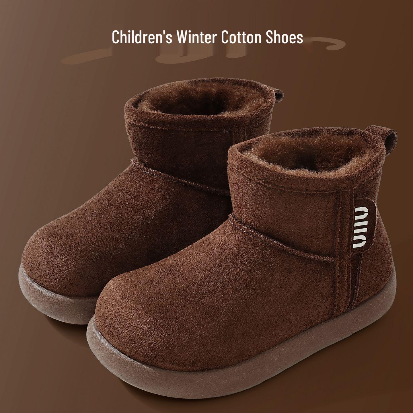 

Girls Cotton Winter Snow Boots, 2025 Style, Plus Velvet, Thickened, Waterproof, Non-Slip, Warm, Suitable for Small and Medium Boys. 32