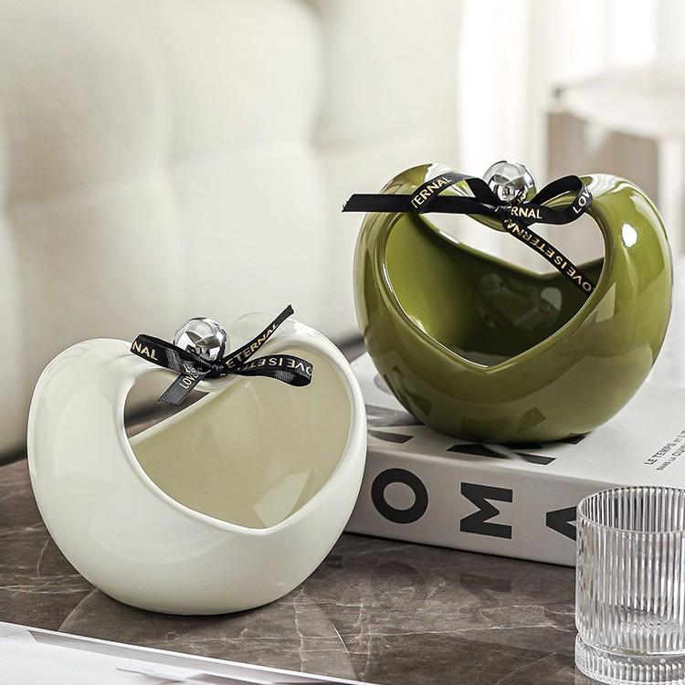 Bol à fruits en céramique pour le Nouvel An 2026 - Présentoir décoratif pour le salon, collations du réveillon de Noël, bonbons et pommes