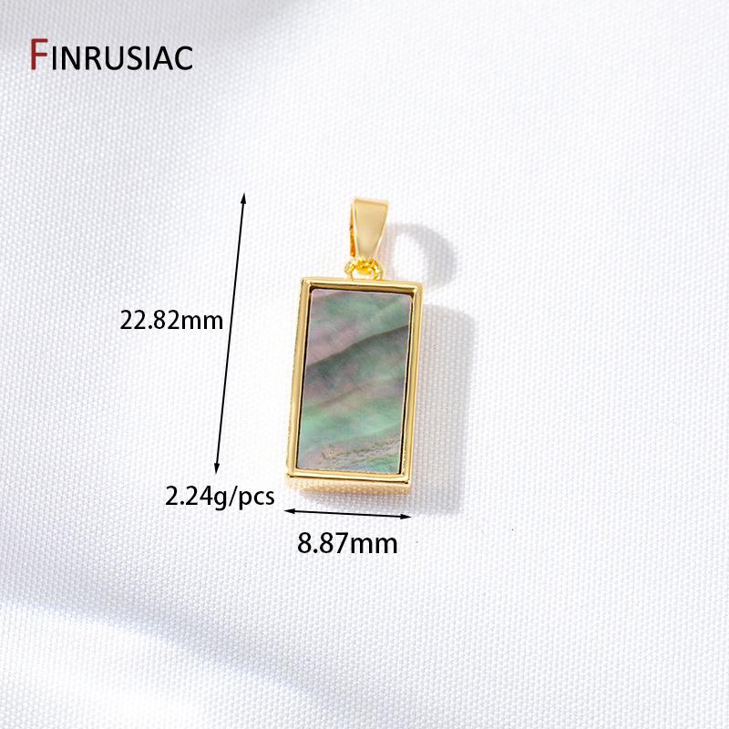 14K Gold Plated Brass Shell Round/Rectangle/Heart Charms For Jewelry Making DIY Pendant Necklace Jewelry Accessories