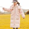 Children's Casual Long Down Cotton-padded Jacket, Girls' Knee-length Thick Cotton-padded Jacket, Winter Coat