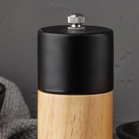6 Inch Spice Grinder Manual Rotor Adjustable Coarseness Wood Ceramic Natural Pepper Salt Grinder for Kitchen