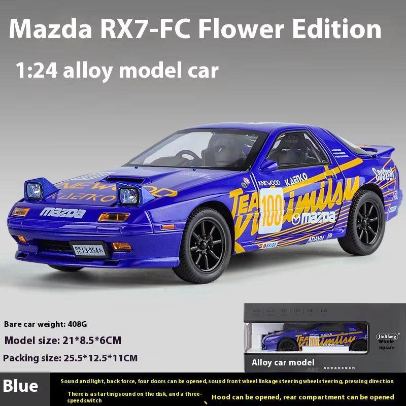 1:24 Mazda RX7 Track Version Alloy Car Model Racing Model Children's Toy Car Birthday Gift Desk Decoration Ornaments