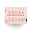 High sense 30 pieces, boxed French manicure nail pieces, short almond nail pieces, fresh strawberry nail pieces.