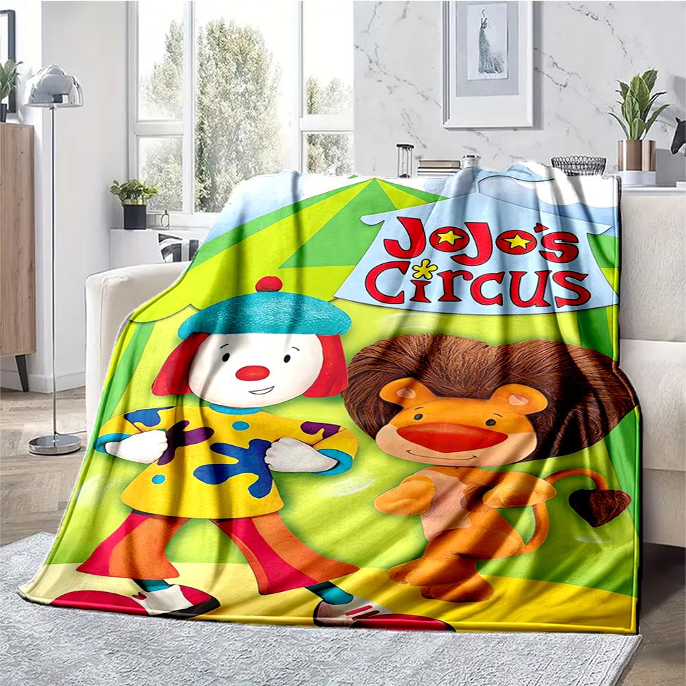 JoJo's Circus Theme Printed Blanket - Perfect for Couch, Bed, Travel & Outdoor Use | Machine Washable, Cozy & Durable.