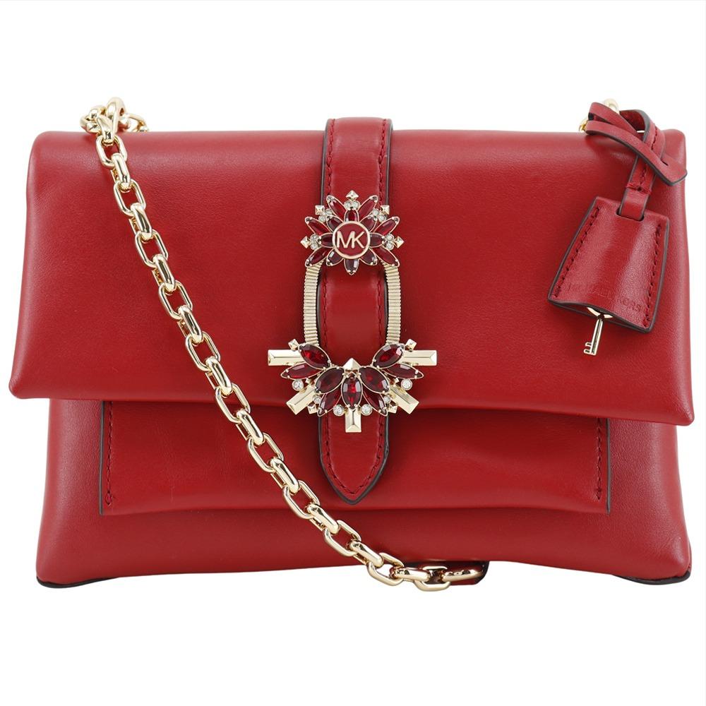 Michael Kors ChainShoulder Shoulder Bag CECE Red Leather Women Used