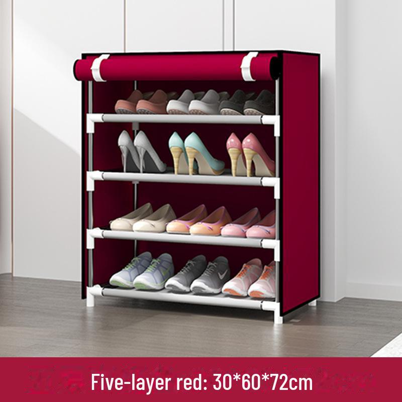 Simplified Multi-Layer Shoe Rack: Dustproof Cabinet for Home & Dormitory Storage
