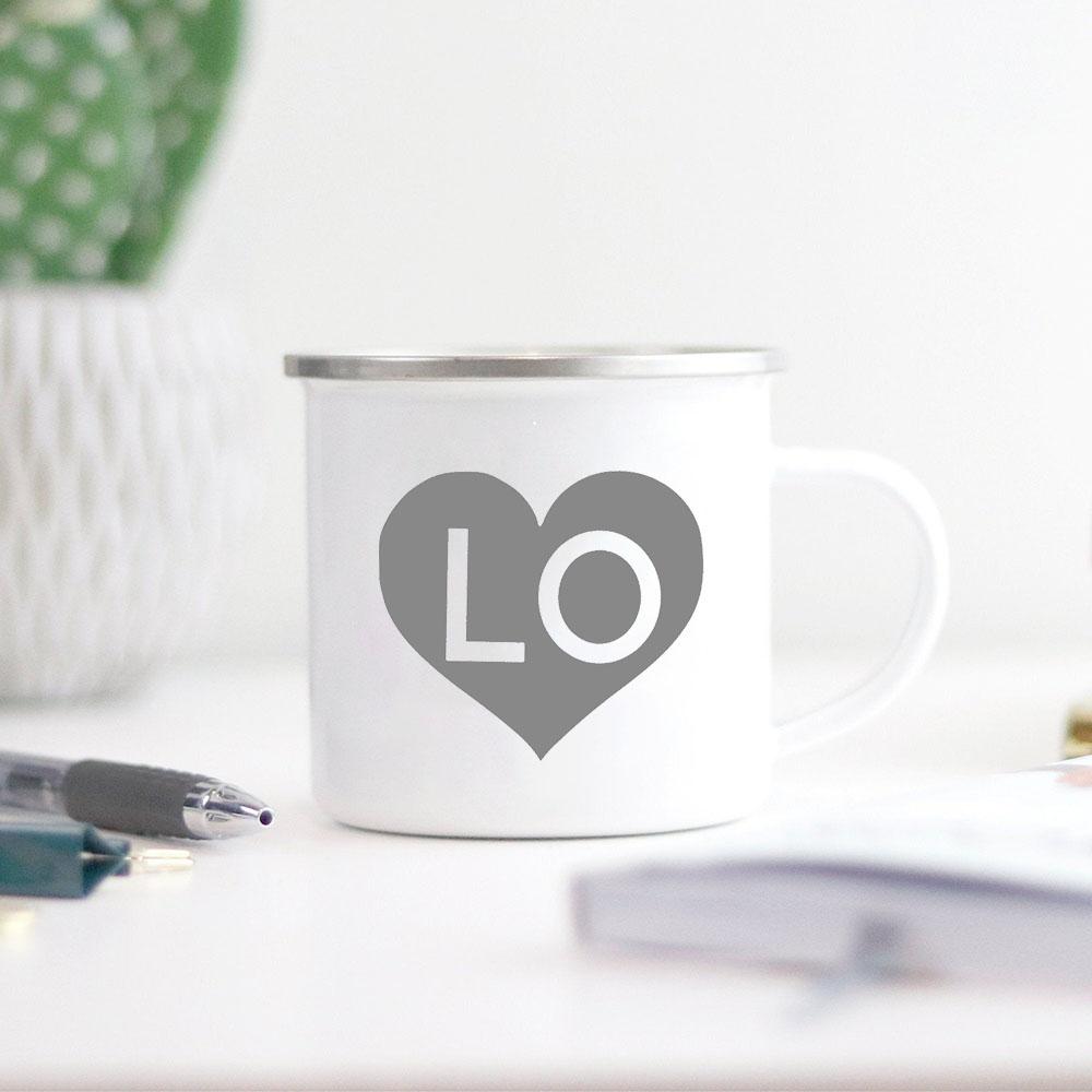 Love Creative Print Enamel Coffee Tea Mugs Home Party Vintage Wine Juice Cocoa Cups Kitchen Drinkware Unique Valentine's Gifts