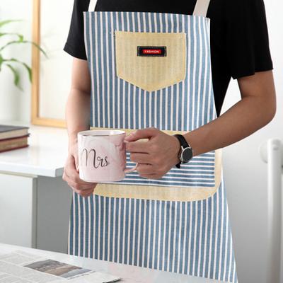 Damenschürze mit Taschendesign, wasserdicht, verstellbarer Riemen, gestreift, ölbeständig, für die Küche, den Koch, zum Kochen, Backen, Restaurant