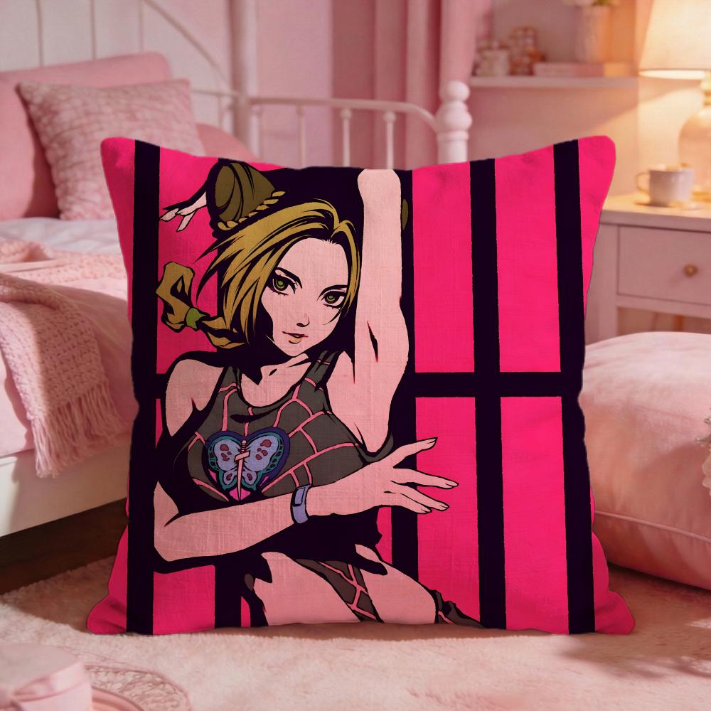 jJoJo Bizarre Adventure Cushion Cover Premium Comfort Reversible Pillow Cove Two in One Design for Any Room Car Interior