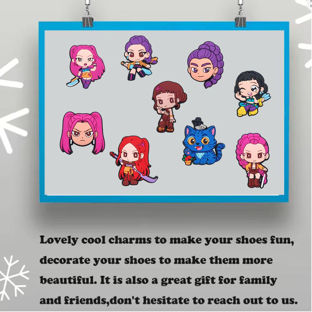 18-100 ks KPop Demon Hunters Přívěsky na boty pro dřeváky Duch Dekorace bot Prvotřídní kvalita Populární doplňky k botám Skvělý dárek