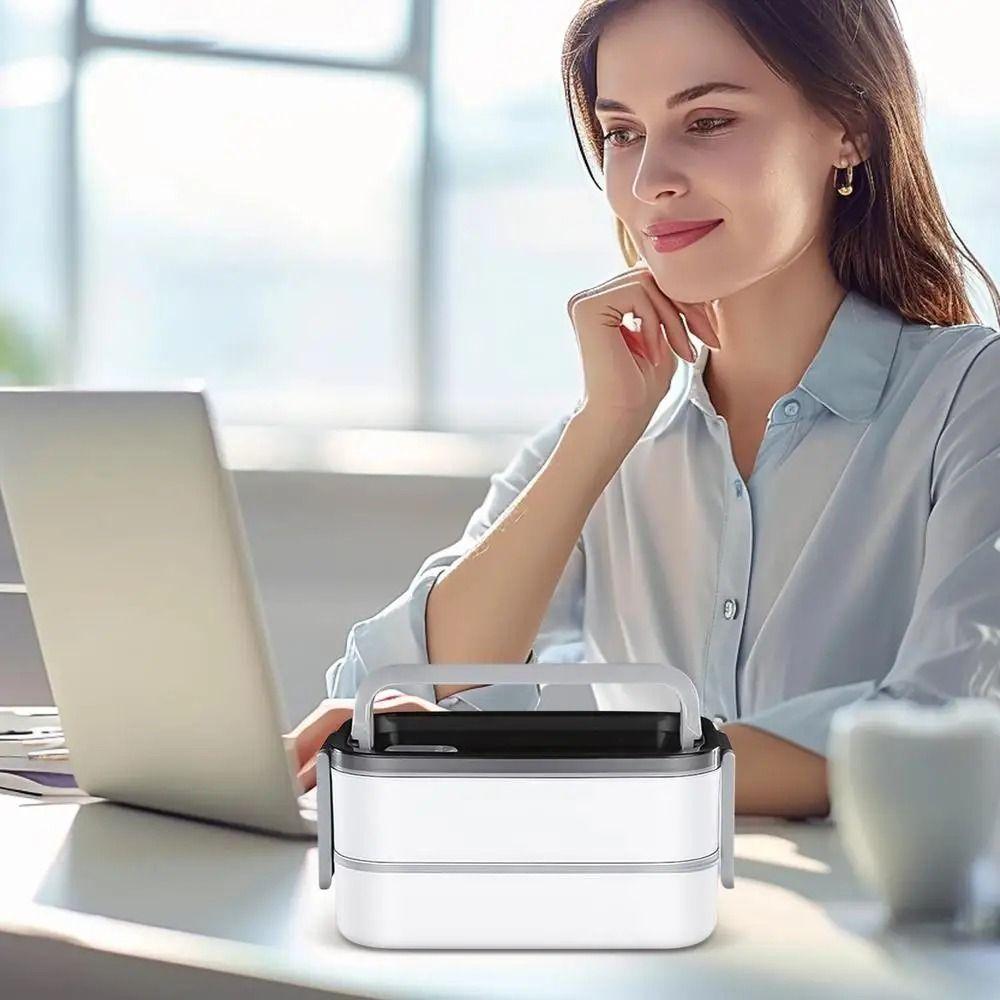 Leak-proof Insulated Food Container Double Layer Food Storage Crisper Portable Lunch Box Camping