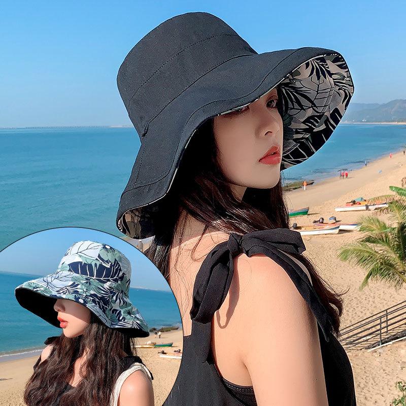 Fashion Double Side Fisherman Hat for Women Summer Wide Brim Travel Beach Sunshade Dome Basin Cap Lady Floral Outdoor Hat