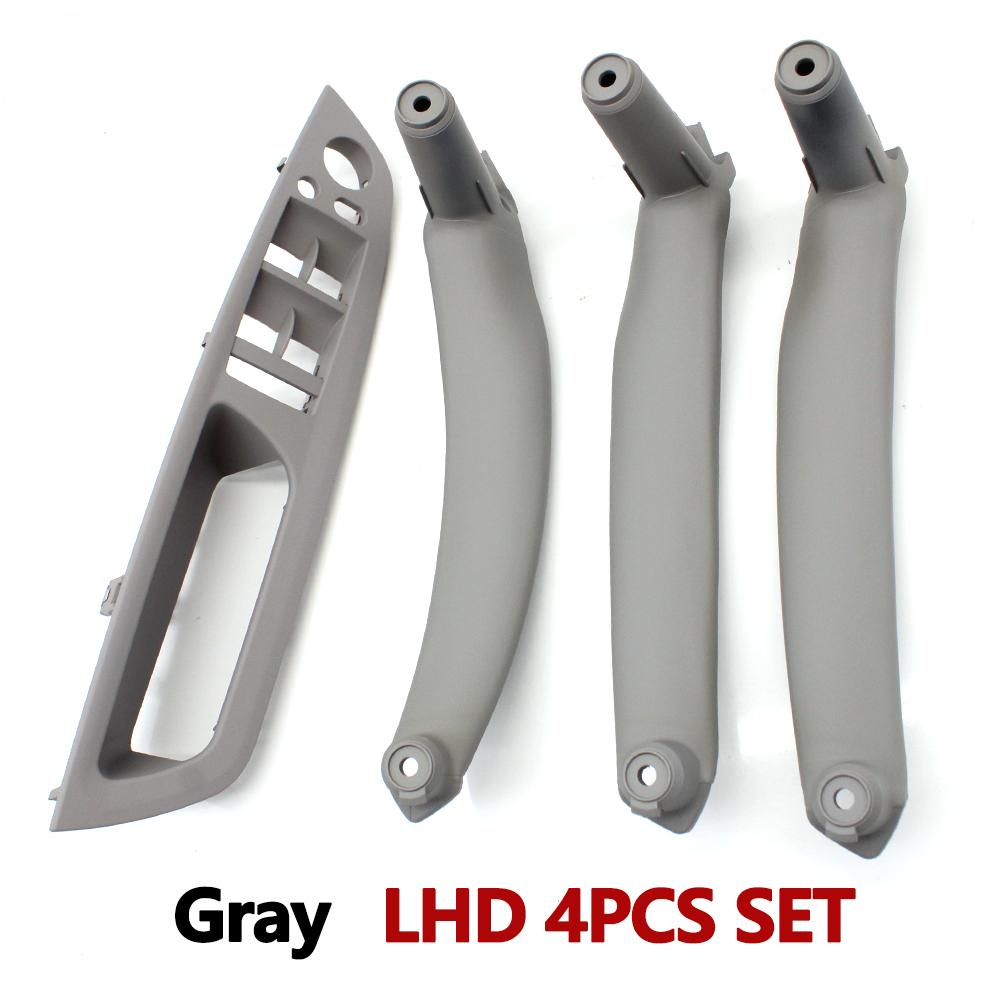 4PCS Set Car Front Driver Door Handle Armrest Cover Interior Door Pull Handle Panel Trim Cover For BMW X5 X6 E70 E71 2007-2013