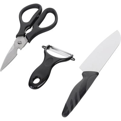 Wahei Freiz Single Living Set, Cooking Utensils, 3 Pieces, Peeler, Santoku Knife, Kitchen Shears, KachiColle RE-7470