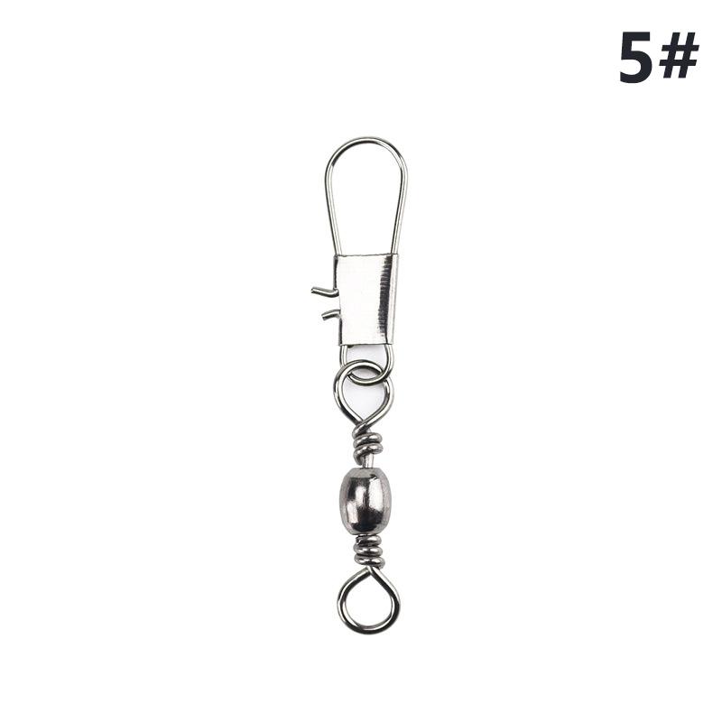 50Pcpcs Stainless Steel Fishing Connector Pin 1# 2# 3# 4#5 # Bearing Rolling Swivel With Snap Fishhook Lure Accessories