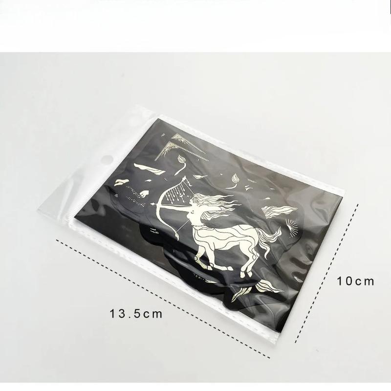 40 Sheets Per Pack Retro Constellation Tarot Card Gold Stickers Label Decoration DIY Diary Student Stationery Material Decorative Stickers