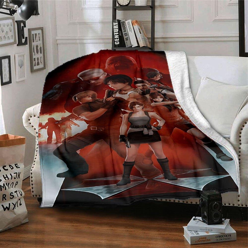 1pc Resident Evil 4 Blanket Soft Warm Throw for Home, Office, Travel All Season Cozy Bedding Gift, Office Cozy Accessory