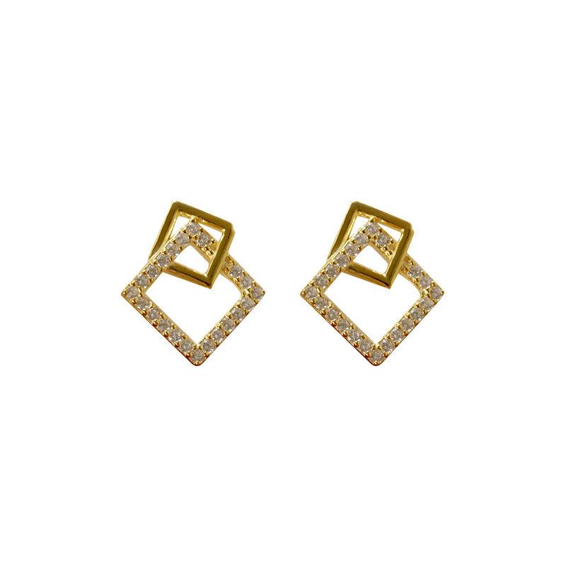 

Геометрические квадратные серьги для женщин в корейском стиле, модные полые серьги в стиле ниши, сладкие