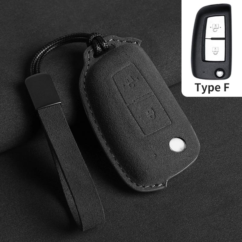 Suede Leather Car Key Case Cover Key Bag For Nissan Qashqai J11 X-Trail X Trail T32 Juke Tiida Micra Murano Pulsar Altima Maxim
