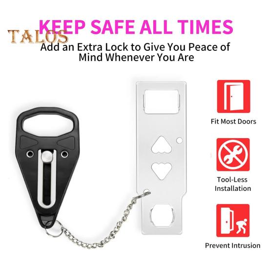 Portable Door Stop Alarm Traveling Hotel Door Lock 120dB Loud Sound Battery Powered Easy Installation Door Stopper Alarm