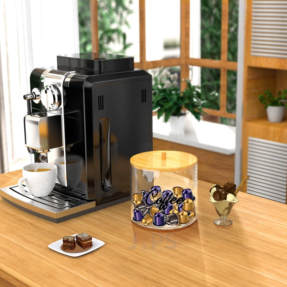 Transparent Coffee Capsule Box with Lid Dustproof Acrylic Storage Box Coffee Pod Holder Kitchen Organizer Capsules Accessories
