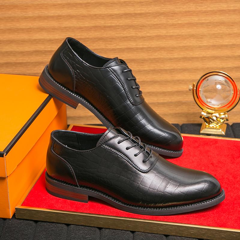 

Модная кожаная обувь для мужчин, из натуральной кожи, больших размеров, высококачественная дизайнерская формальная обувь, повседневная обувь, модная деловая 38 чёрный