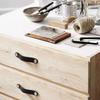 Nordic Furniture Door Wardrobe Handle Handmade Leather Pulls Cabinet Cupboard Knobs with Screws Adjustable Spacing