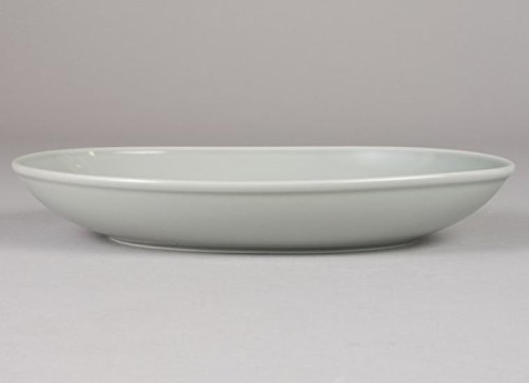 Nishikai Töpferei Hasami Ware Gewöhnlich Gewöhnliche Schale Schale Oval Grau Durchmesser 27cm Mikrowellen- und Spülmaschinenfest Hergestellt in Japan 13239 ca.