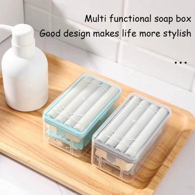 Laundry Scrubbing Soap Box High Durability Reusable Multifunctional Bathroom Hands-free Roller Soap Drain Storage Box
