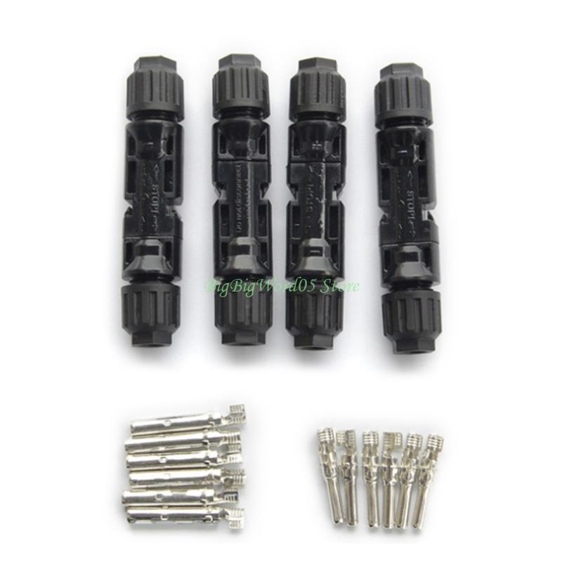24TE 5 Pair Solar Panel Cable Connectors Replacement Solar Wire Adapter Male/Female Waterproof Connector Easy To Use
