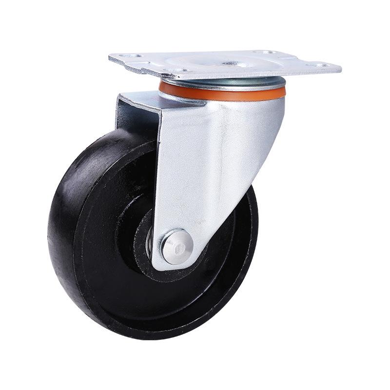 3/4/5 Inch Medium All-Iron Swivel Casters with Through-Hole, Double Axle, High Temp Resistance, Load-Bearing, and Wear-Resistant.