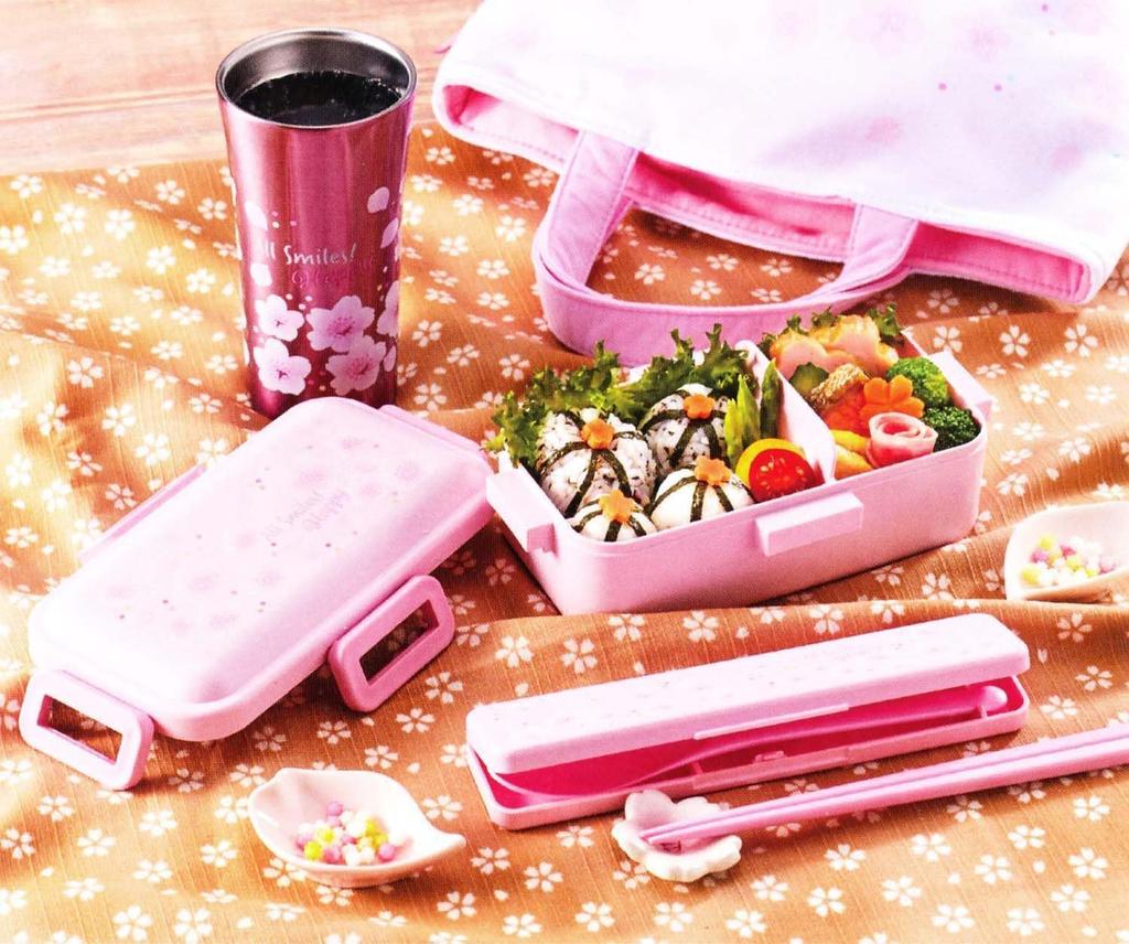 Skater Simple Lunch Cherry Blossom All Made in Box, 600ml, Two-Tier, Pattern, Smiles, Japan, SLBWS6M-A
