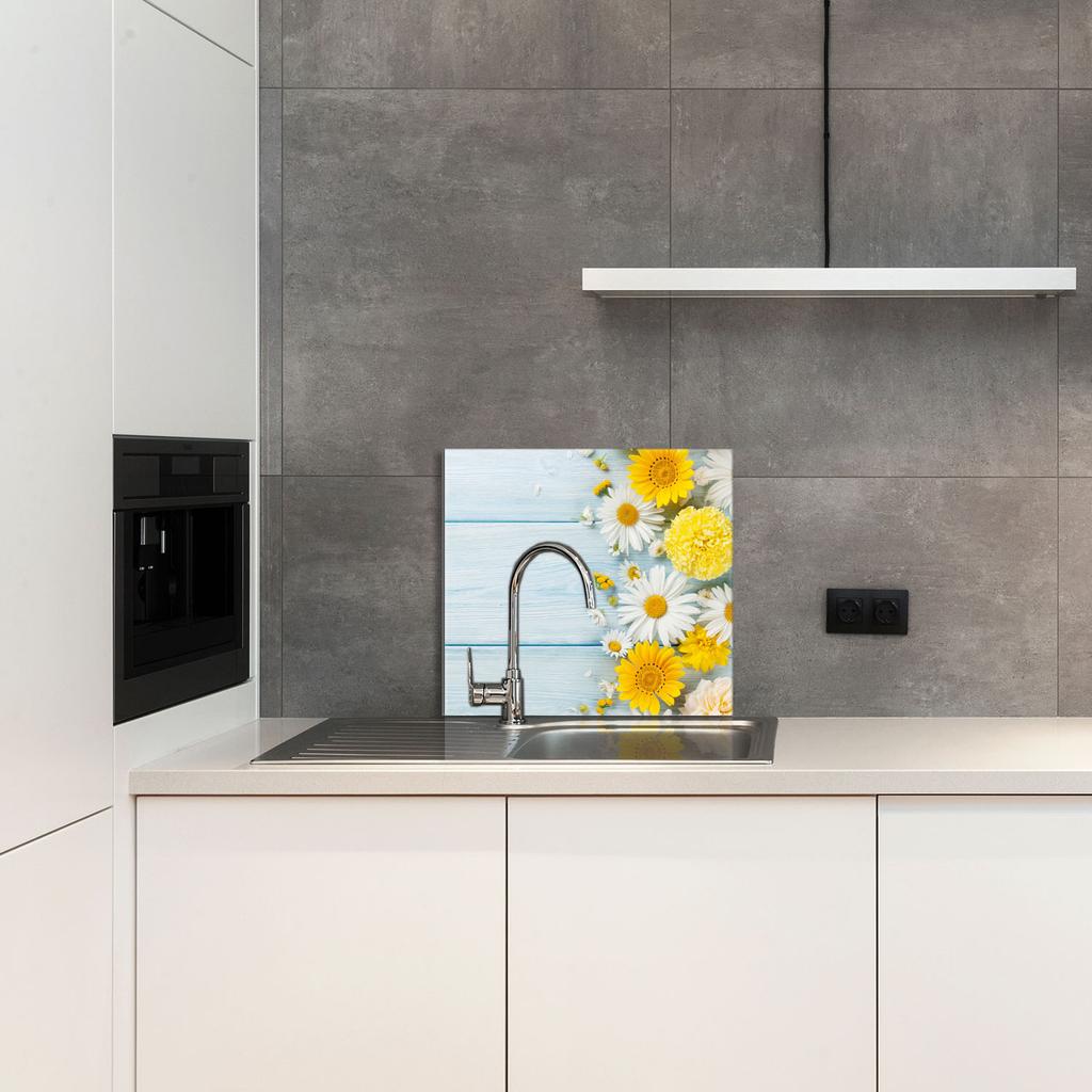PANEL SZKLANY DO KUCHNI 65x60 Rumianek