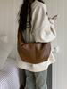 Retro Soft Leather Pleated Women's Hobos Shoulder Bags Versatile Big Capacity College Girls Crossbody Bag Casual Female Handbags