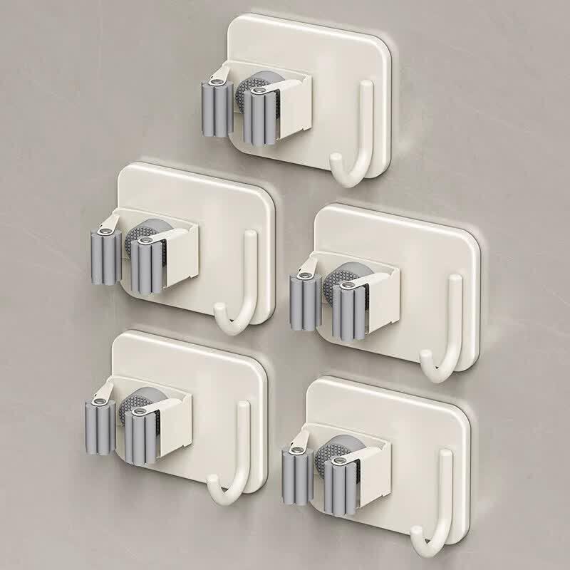 LIEI Stainless Steel Punch-Free Wall-Mounted Mop & Broom Holder