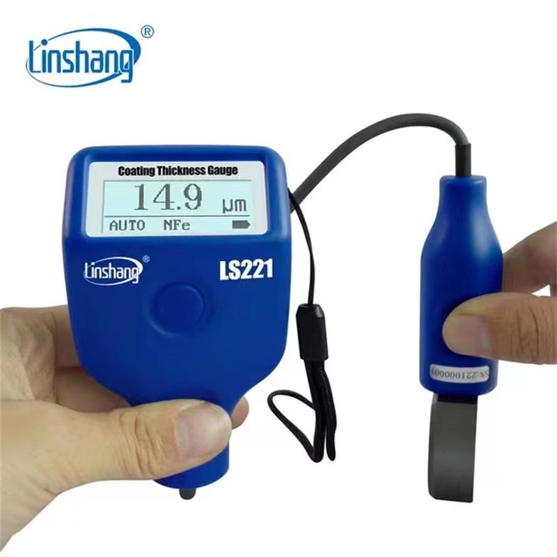 Linshang Non-conductive Dry Film Thickness Gauge Measure Non-magnetic Coatings Painting DFT with External Cable Probe LS221