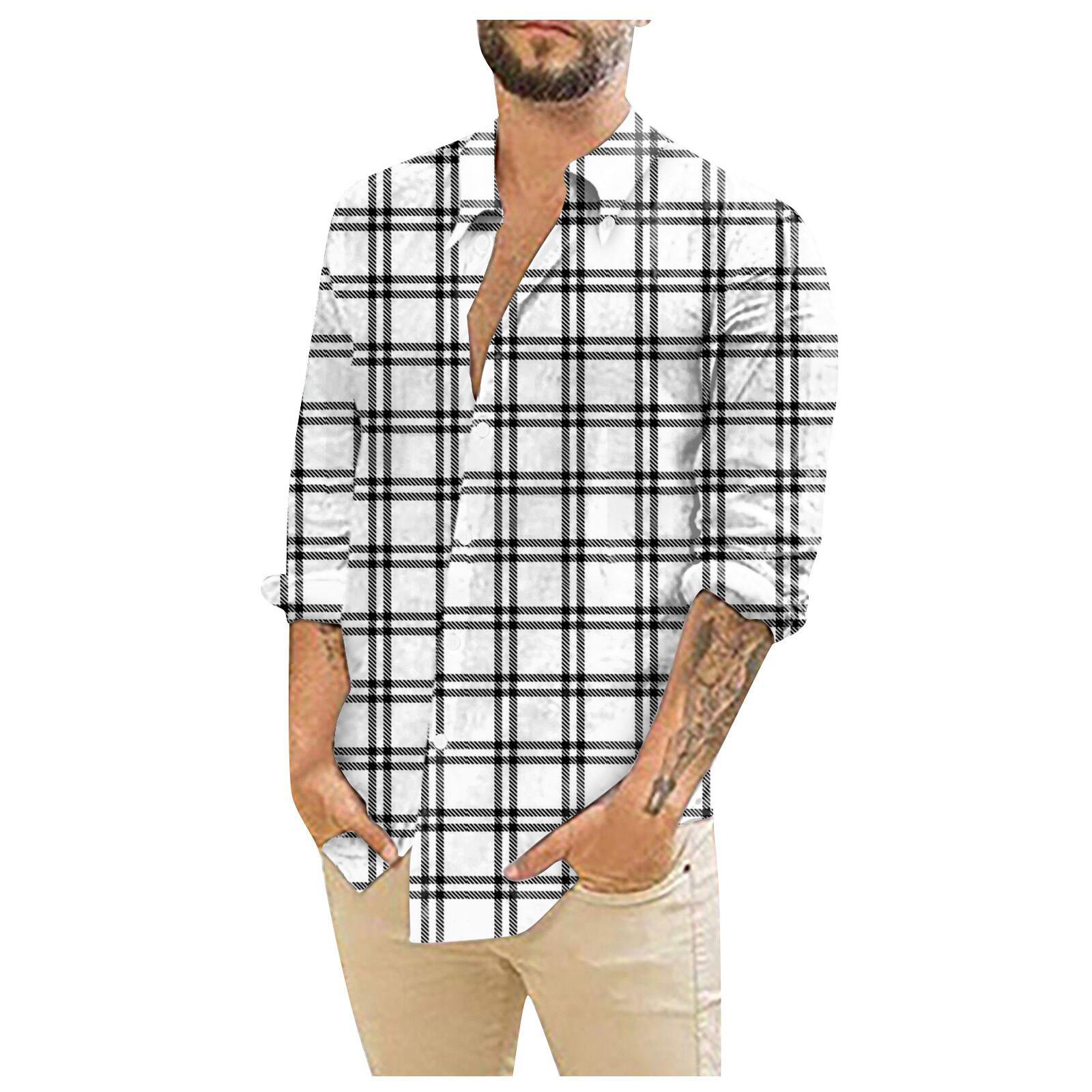 

Дизайнерская весна-лето мужская повседневная 3D-хэллоуинская печать Гавайская рубашка Блузка Рубашки с длинным рукавом XXXL белый