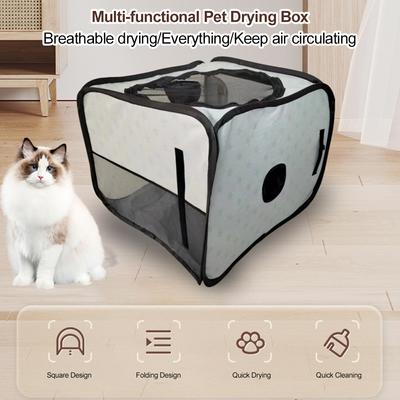 Köpek Kurutma Kutusu Katlanabilir Geniş Alan Evcil Hayvan Kurutma Kutusu Kediler ve Köpekler için Uygun Banyo Saç Kurutma